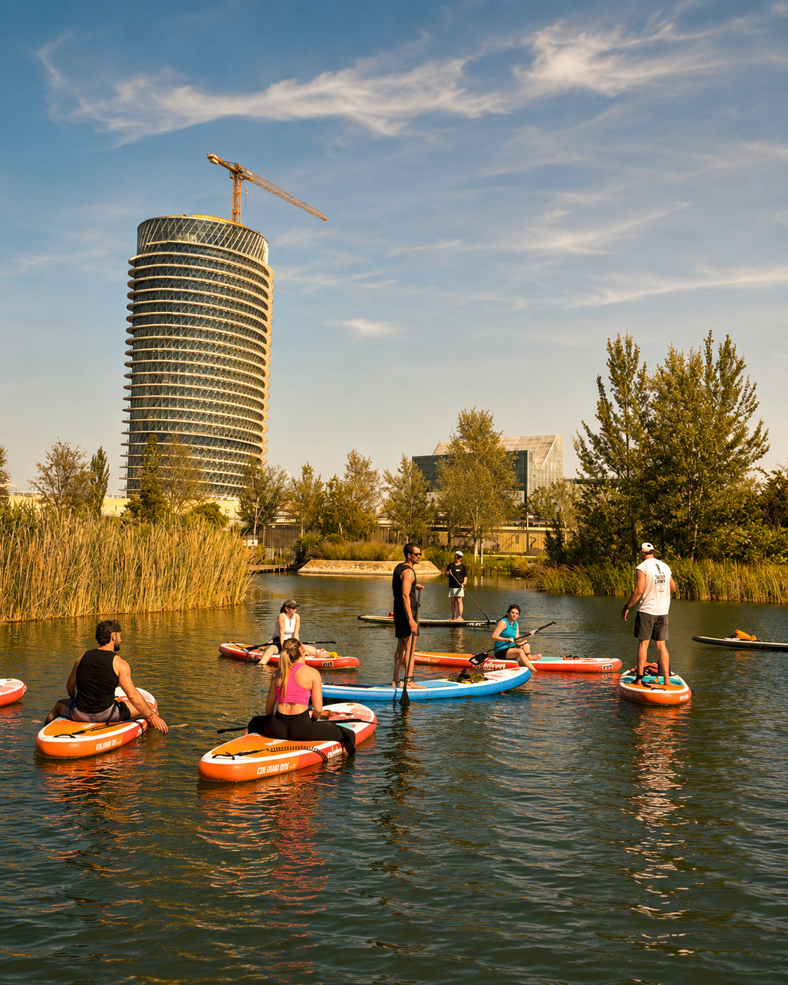 Clase de paddle surf para principiantes en Zaragoza con instructor certificado.